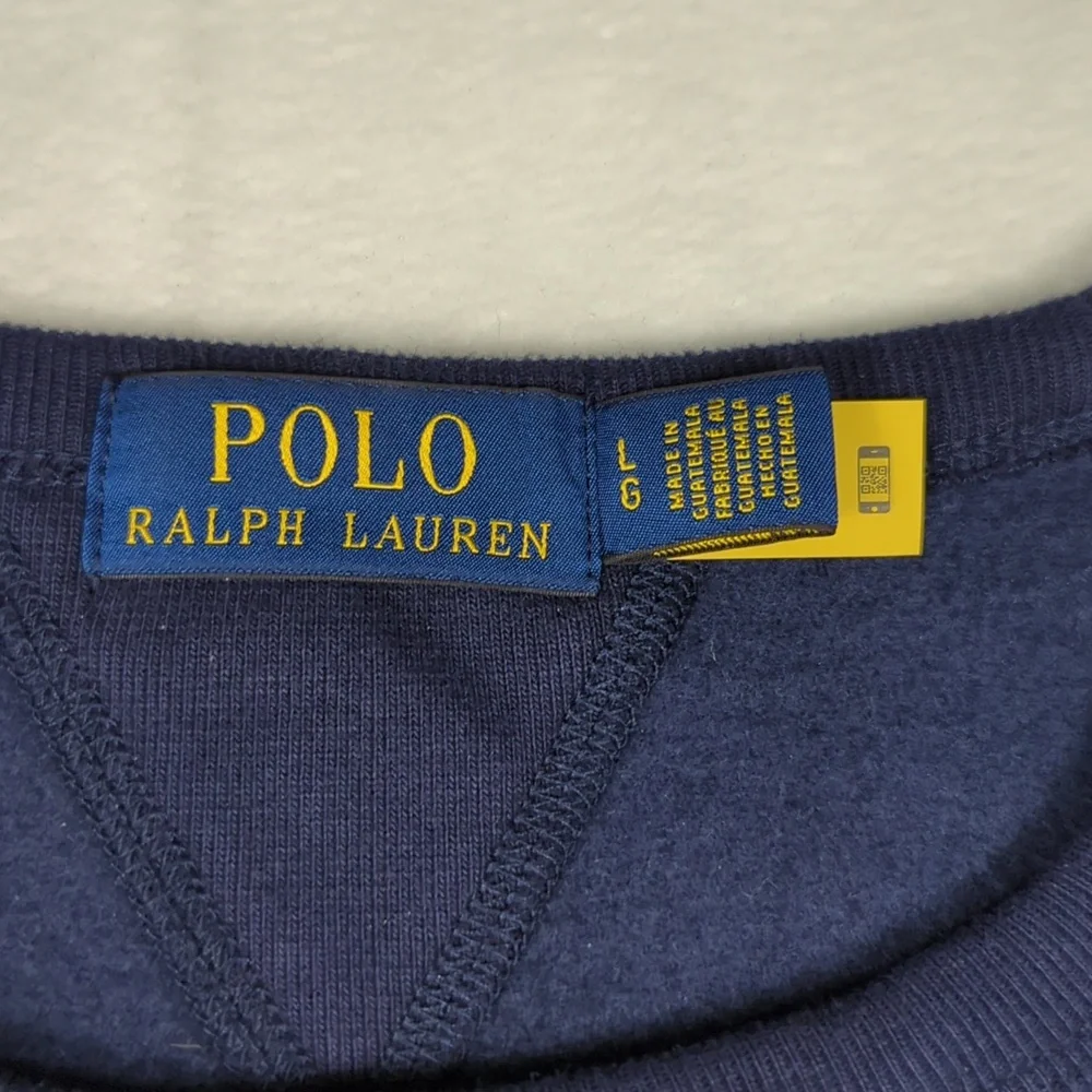 Polo Ralph Lauren Polo Bear Crew Neck‎ Navy Blue Sweatshirt Mens Size Large